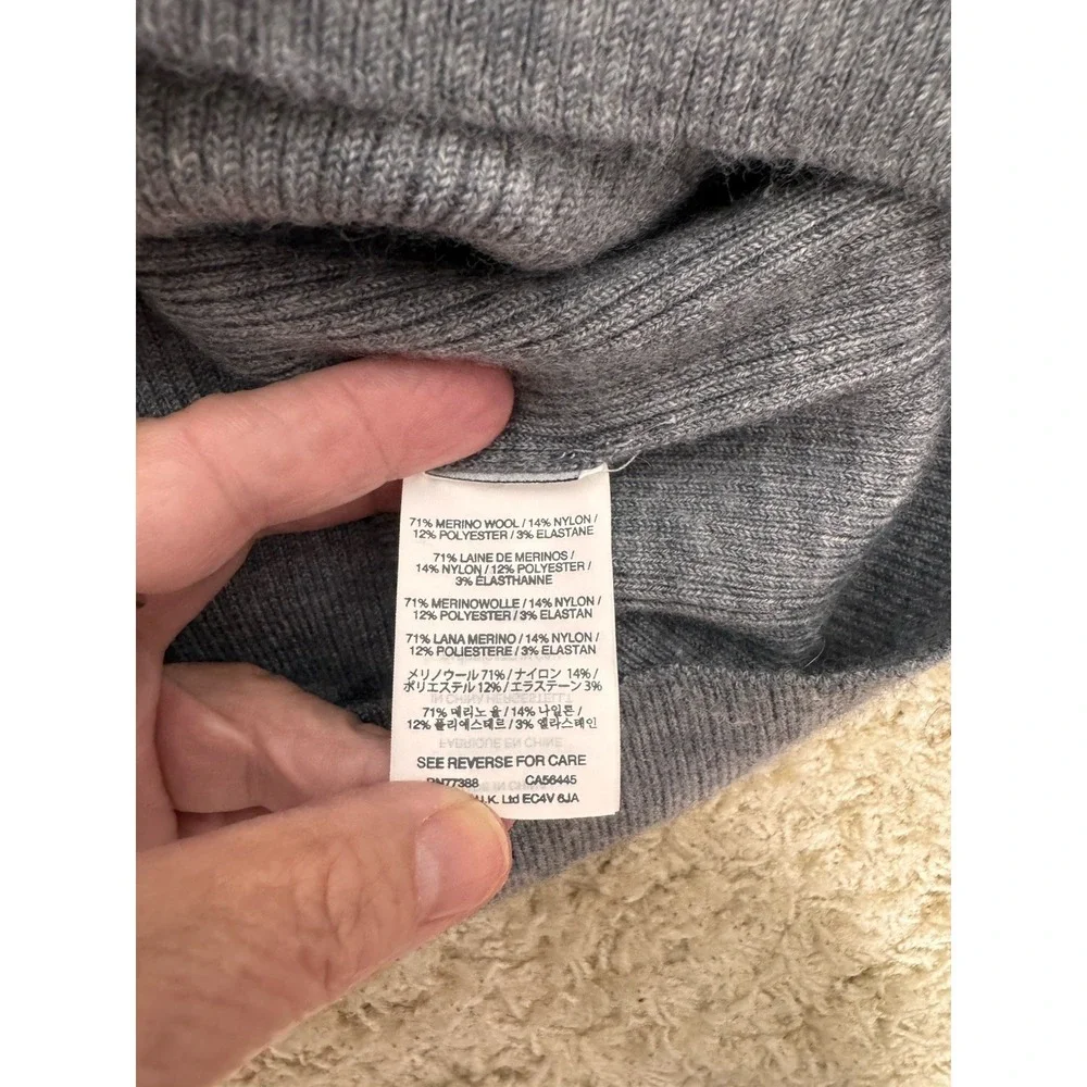 J. Crew Merino Wool Ribbed Lightweight Long Sleeve Sweater Size S Layers Stretch